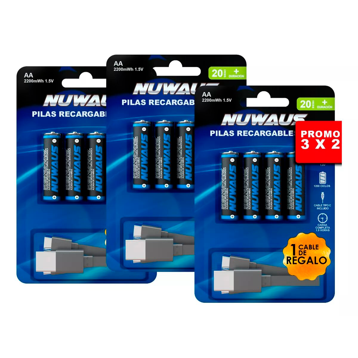 Promoción pilas recargables AA 3x2