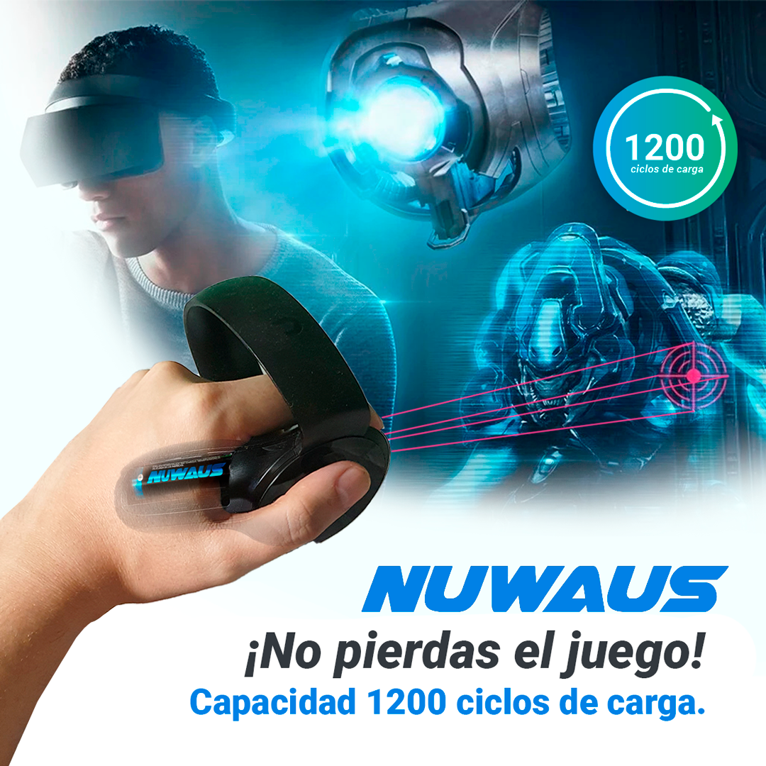 Pilas recargables AAA carga rápida x2 unidades - 400mAh - Puerto de carga Tipo C